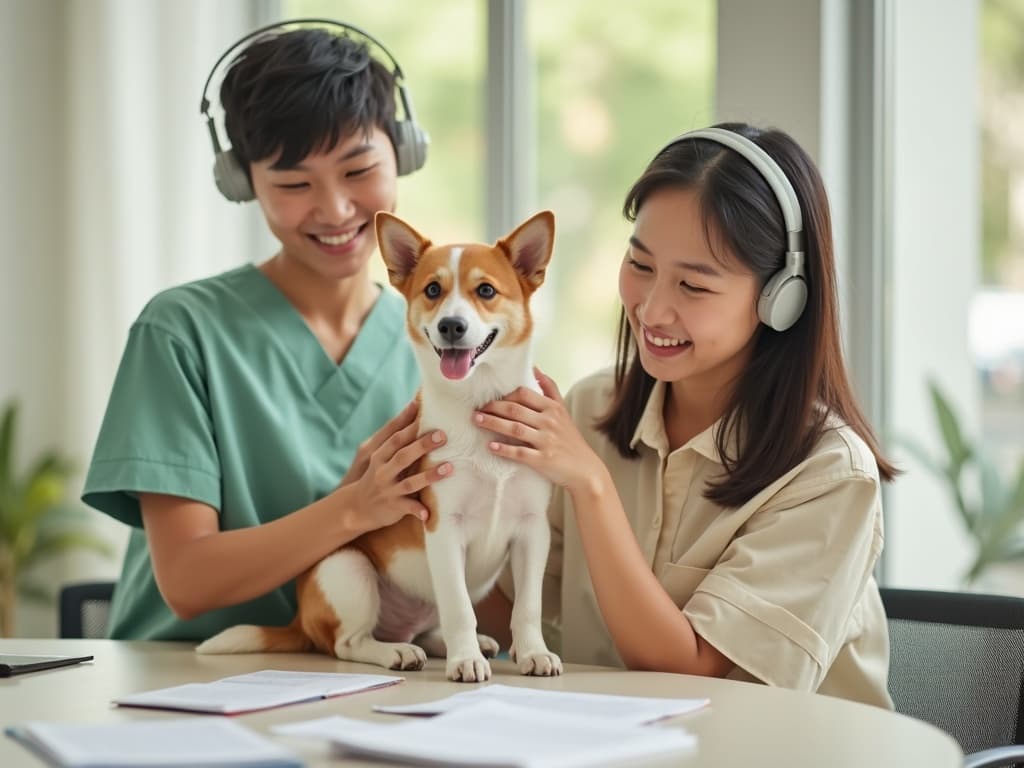 Friendly Thai LAMOON support team smiling in a bright modern office