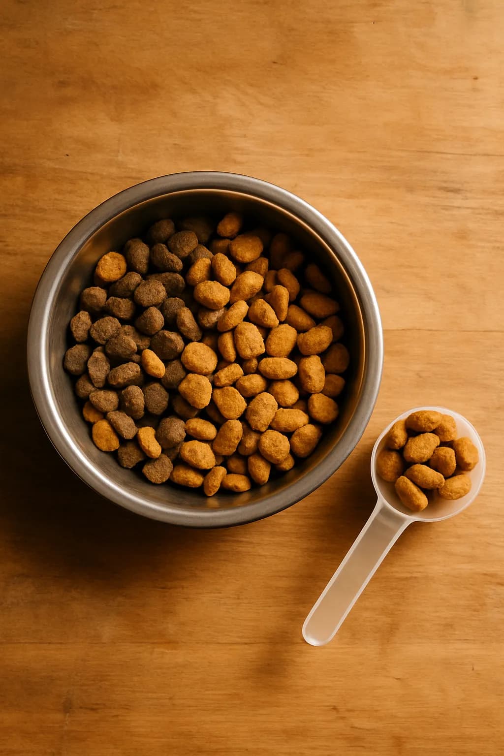 อาหารเก่าและอาหารใหม่ผสมกันในชาม